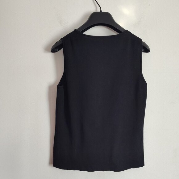 Ladies SZ PS Charter Club Black Silk Blend Sweater Tank - Picture 2 of 3